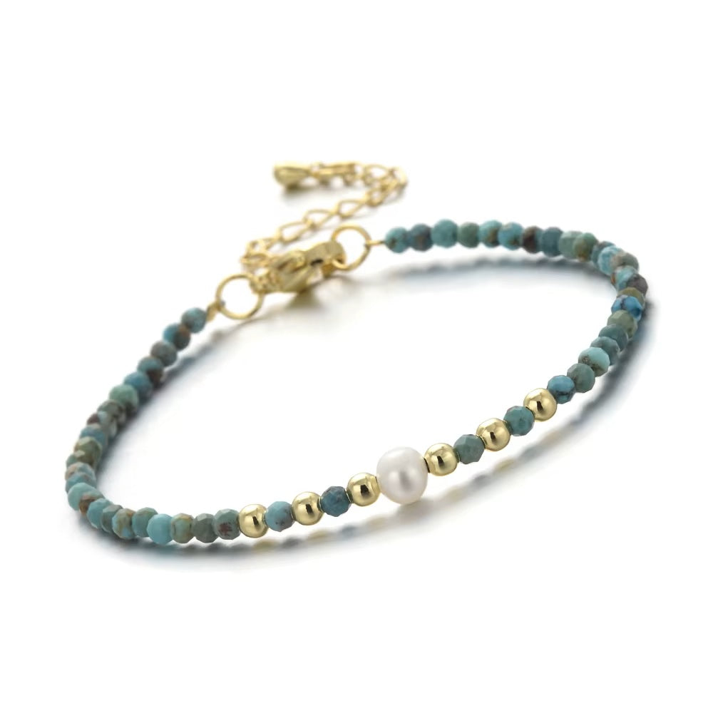 Natural Hubei Turquoise and Pearl