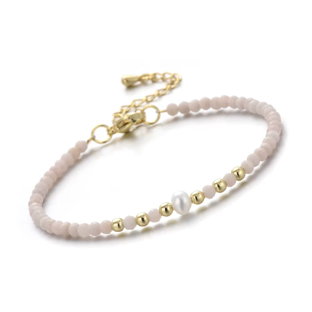 Natural Pink Opal and Pearl